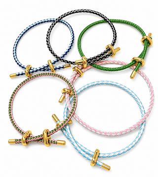 Adjustable Paracord Rope Bracelet | Woven Cord Bracelet with Gold Stainless Steel Slider