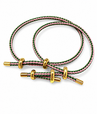 Adjustable Paracord Rope Bracelet | Woven Cord Bracelet with Gold Stainless Steel Slider
