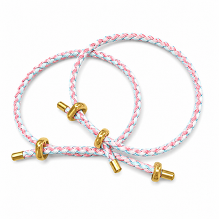 Adjustable Paracord Rope Bracelet | Woven Cord Bracelet with Gold Stainless Steel Slider