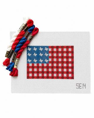Texas Gingham Flag Needlepoint Canvas | 13 Mesh | Hand-Painted
