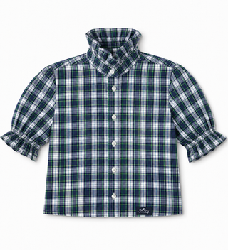 Upcycled Ruffle Collar Short Sleeve Shirts