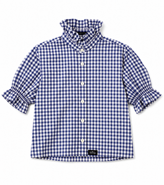Upcycled Ruffle Collar Short Sleeve Shirts