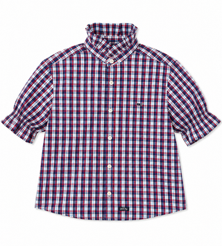Upcycled Ruffle Collar Short Sleeve Shirts
