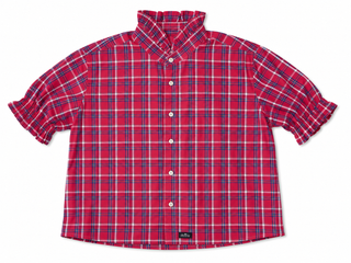 Upcycled Ruffle Collar Short Sleeve Shirts