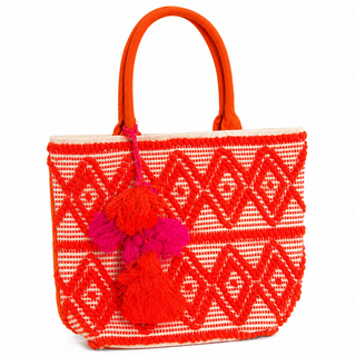 Woven Tassel Tote Bag