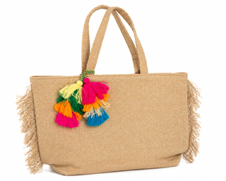 Natural Fringe Tote Bag