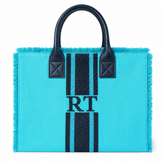 RT Turquoise Personalized Canvas Tote Bag