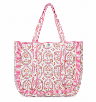 Heart of Grace Quilted Tote Bag Collection | Hand Block Printed Travel Tote