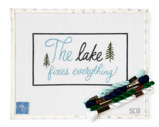 The Lake Fixes Everything Hand-Painted Needlepoint Canvas