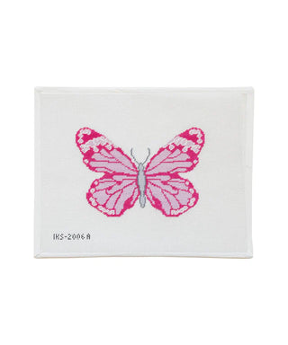 Pink Butterfly Large Needlepoint Canvas