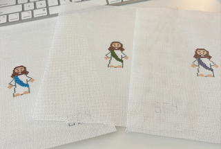 Mini Pocket Jesus Needlepoint Canvas