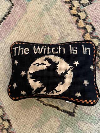 The Witch Is In Needlepoint Pillow-Throw Pillows-[product_category]-Whatsoever Things