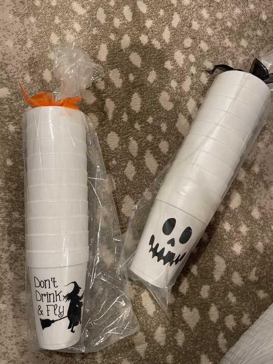 Halloween styrofoam cups 🎃 👻