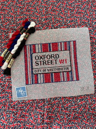 Custom London Street Sign Needlepoint Canvas