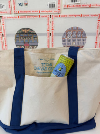 Texas Canvas Crawl Large Zippered Tote Bag