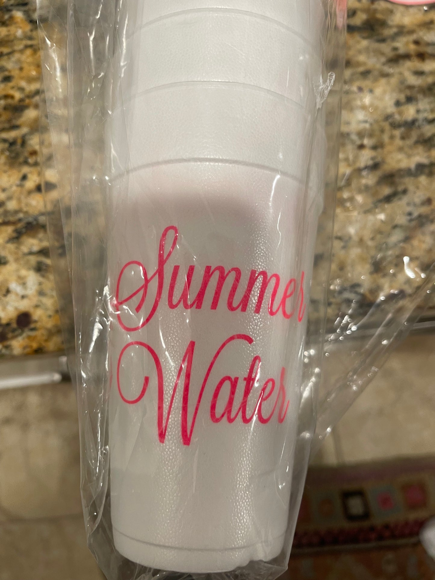 Summer Water Styrofoam Cups - sleeve of 20