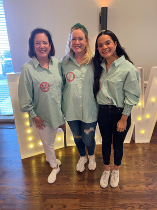 Smocked Cuff Boyfriend Shirt-Women's Long Sleeves-[product_category]-Whatsoever Things