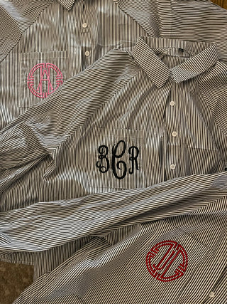 Smocked Cuff Boyfriend Shirt-Women's Long Sleeves-[product_category]-Whatsoever Things