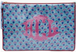 Light Blue with block print (pink lettering) w/ beaded tassel