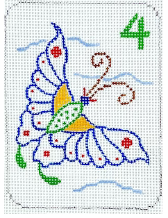 Mahjong Tile Butterfly Needlepoint Canvas