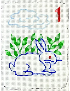 Mahjong Tile Rabbit Needlepoint Canvas