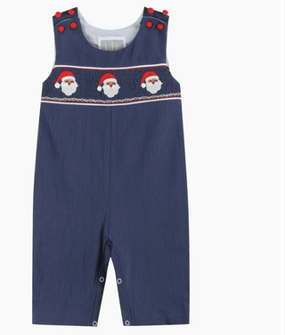 Navy Blue Santa Smocked Outfits-Baby & Kids Clothing-[product_category]-Whatsoever Things