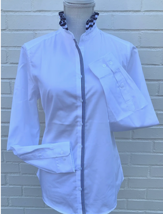 Kate Ruffled Ribbon Collar Blouse
