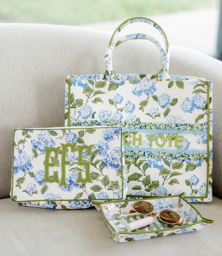 Blue Hydrangea Hand-Beaded Tote (Four Week Delivery)-Bags-[product_category]-Whatsoever Things