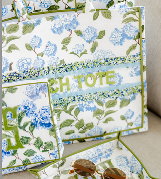 Blue Hydrangea Hand-Beaded Tote (Four Week Delivery)-Bags-[product_category]-Whatsoever Things