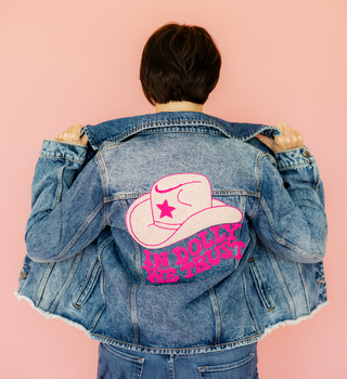 In Dolly We Trust Denim Jacket-Women's Outerwear-[product_category]-Whatsoever Things