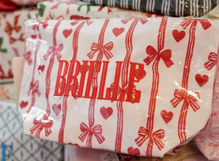 Red heart and bows cosmetic bag