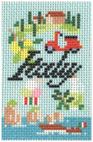 Italy Bag Charm Insert Needlepoint Canvas