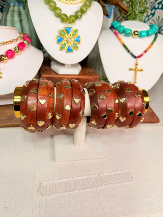 Wooden Heart Chunky Bracelet
