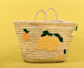 Lemon Straw Beach Bag | Vacation Travel Gift Tote