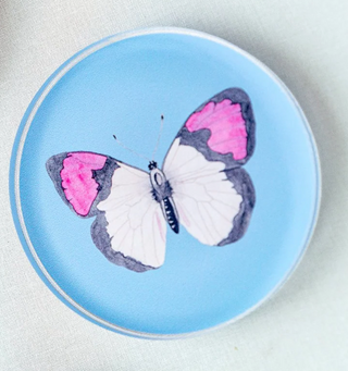 Catherine Cartie Butterfly Acrylic Coaster — Individual