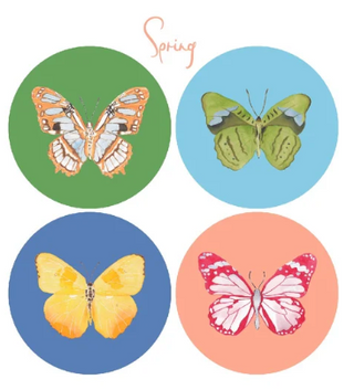 Catherine Cartie Butterfly Acrylic Coaster — Individual