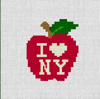 I Heart New York Big Apple Needlepoint Canvas
