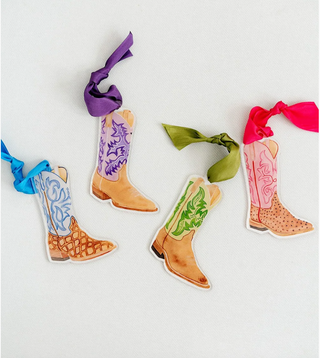 Blue Cowboy Boot Acrylic Ornament