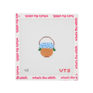 Mini Hydrangea Basket Hand-Painted Needlepoint Canvas 💙🪻