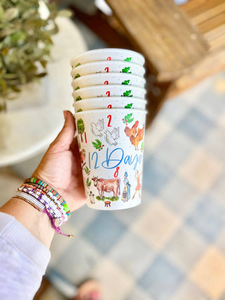 12 DAYS OF CHRISTMAS Reusable Party Cups-Set of 6-Drinkware-[product_category]-Whatsoever Things