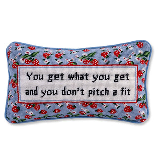 Get What You Get Needlepoint Pillow-[product_category]-Whatsoever Things