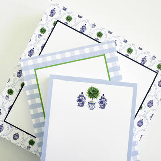 4.25 x 5.5 Chinoiserie Topiary Notepad-Notebooks & Notepads-[product_category]-Whatsoever Things