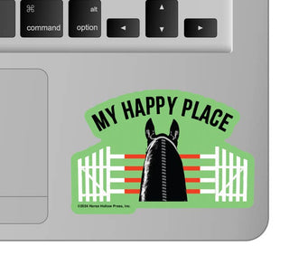 3" Waterproof My Happy Place Jumper Funny Horse Sticker-Stickers-[product_category]-Whatsoever Things