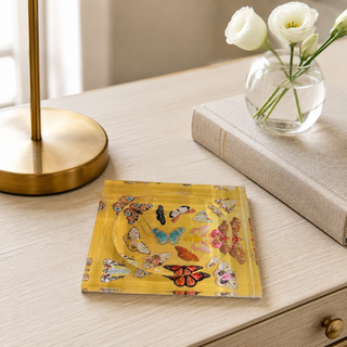 Catchall Lucite Bowl  - Golden Butterfly