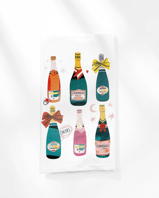 Kitchen Tea Towel | Fun Champagne Bottles-Towels-[product_category]-Whatsoever Things