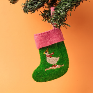 Silly Goose Felt Stocking | Embroidered Felt | 20cm