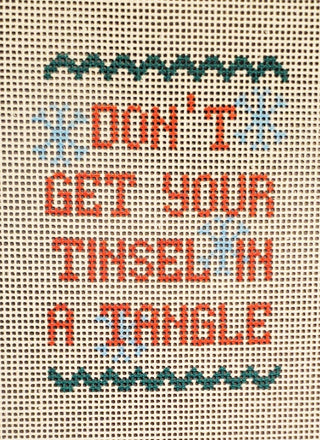 “Tinsel in a Tangle” Christmas Needlepoint Canvas