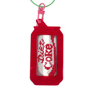 Diet Coke Mini Needlepoint Canvas | Printed 18 Mesh Canvas for Pop Can Bag Tag