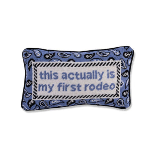 First Rodeo Needlepoint Pillow-Pillows-[product_category]-Whatsoever Things