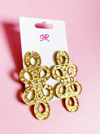 Gold Lamé Acrylic Janey Dangle Earring-[product_category]-Whatsoever Things